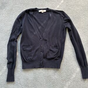 LOFT Navy cardigan  V neck with pockets - size Small